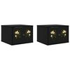 vidaXL V&aelig;gmonteret natbord BREMEN 2 stk. Sort eg 36 x 33 x 25 cm
