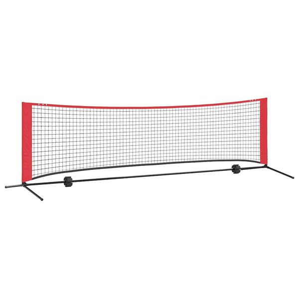 vidaXL Tennis Net Sort og r&oslash;d 301 x 90,5 x 87 cm Polyester