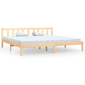 vidaXL sengeramme 200x200 cm massivt fyrretr&aelig;
