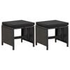 vidaXL haveskamler med hynder 2 stk. polyrattan sort