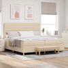 vidaXL Box spring seng med madras Creme 200 x 200 cm Stof