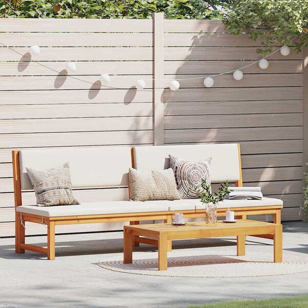 vidaXL Solstol 1-person Brun 200 x 57 x 75 cm Massivt akacietræ