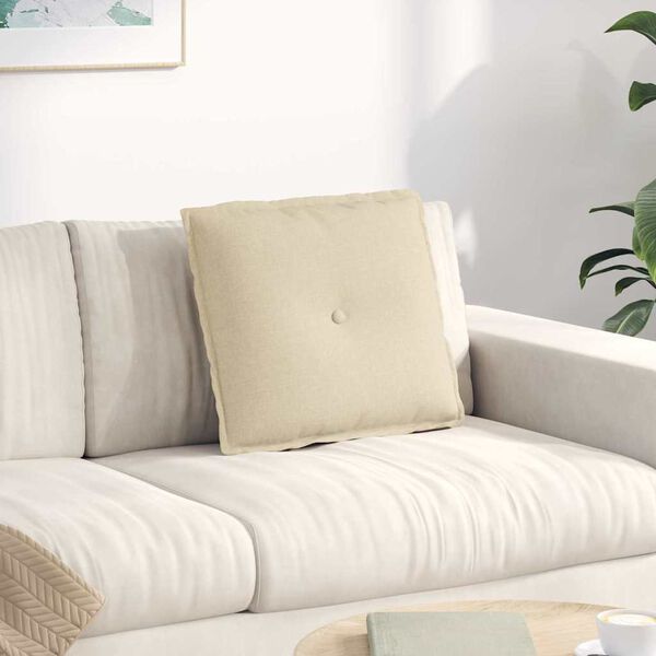 vidaXL Rygpude Creme 50 x 19 x 45 cm Stof