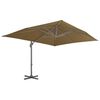 vidaXL fritstående haveparasol med aluminiumsstang 400x300 cm taupe