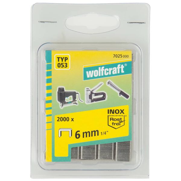 wolfcraft h&aelig;fteklammer med bred bagside Type 053 2000 stk. 6 mm 7025000
