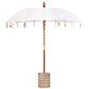 vidaXL Balinesisk parasol med base Creme og hvid 220 x 220 x 250 cm