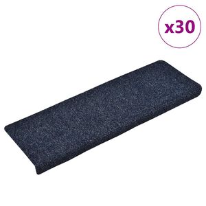 vidaXL trappem&aring;tter selvkl&aelig;bende 30 stk. 65x21x4 cm bl&aring; rektangul&aelig;r kant