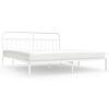 vidaXL sengeramme med sengegavl 193x203 cm metal hvid