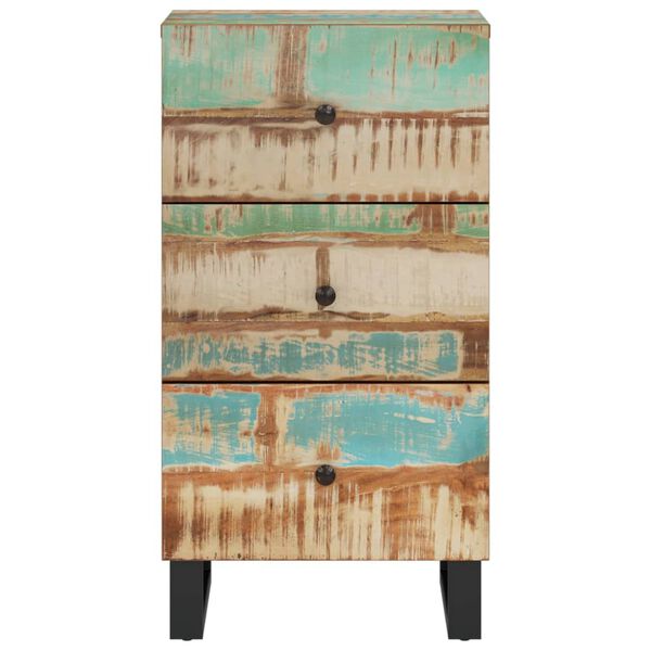 vidaXL sk&aelig;nk med 3 skuffer 40x33,5x75 cm massivt genbrugstr&aelig;