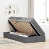 vidaXL Seng med opbevaring og madras M&oslash;rkegr&aring; 90 x 200 cm Polyester