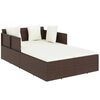 vidaXL solseng med hynder 182x118x63 cm polyrattan brun