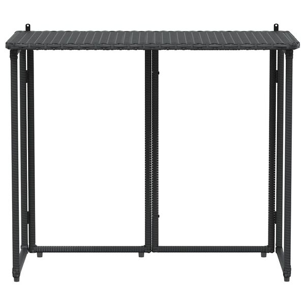 vidaXL foldbart havebord 90x51x75 cm polyrattan sort