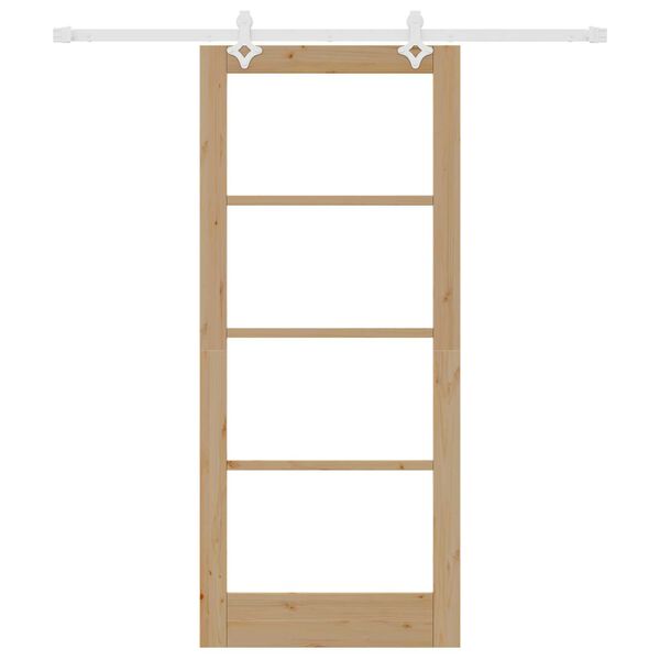 vidaXL Skyded&oslash;r Naturfarvet 86 x 198,5 cm Massivt fyrretr&aelig; og glas