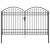 vidaXL Hegnsporten med lås Grå 300 x 175 cm Stål