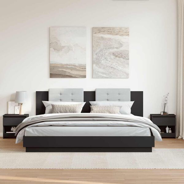 vidaXL sengeborde 2 stk. 40x30x39 cm konstrueret træ sort