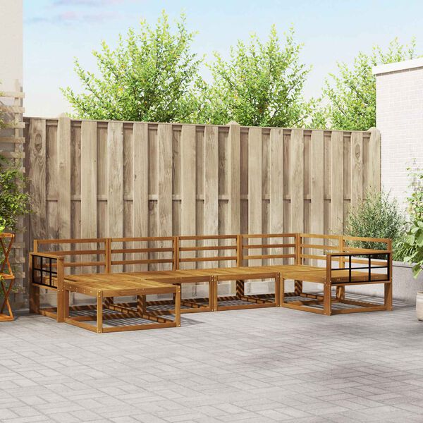 vidaXL Udend&oslash;rs sofagruppe 6 pcs Naturfarvet Massivt Akacietr&aelig;