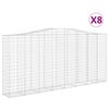 vidaXL buede gabionkurve 8 stk. 400x50x180/200 cm galvaniseret jern