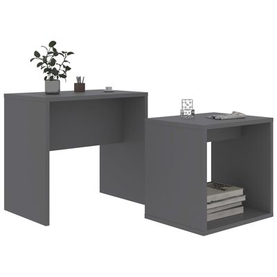 vidaXL sofabordssæt 48x30x45 cm konstrueret træ grå