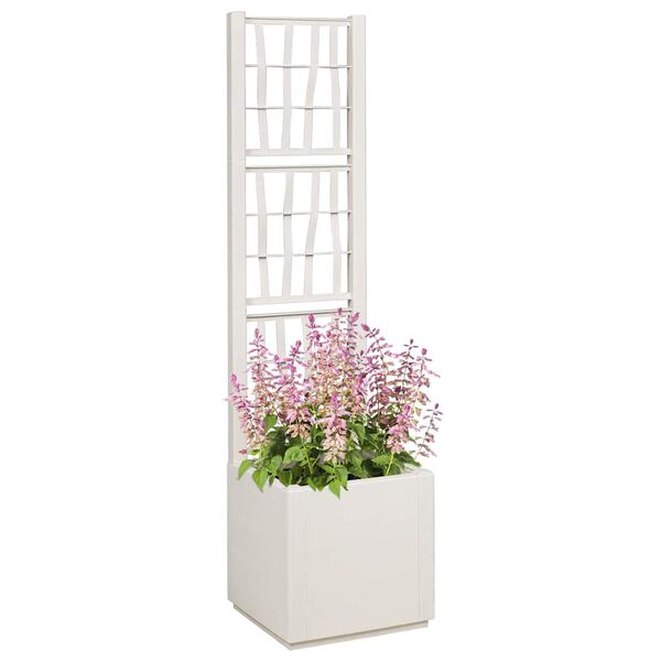 vidaXL Have Blomsterkrukke Hvid 36 x 36 x 140 cm Polypropylen
