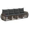 vidaXL Havesofa S&aelig;t 4 stk. Gr&aring; og M&oslash;rkegr&aring; polyrattan