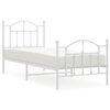 vidaXL sengeramme med sengegavl og fodg&aelig;rde 90x200 cm metal hvid