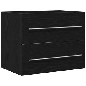 vidaXL badev&aelig;relsesvaskeskab 60x38,5x48 cm konstrueret tr&aelig; sort egetr&aelig;
