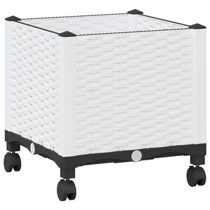vidaXL Havekrukke med hjul Hvid 40 x 40 x 48 cm PP