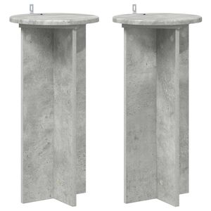 vidaXL Planteholder 2 pcs Betongr&aring; 29,5 x 29,5 x 60 cm Konstrueret tr&aelig;