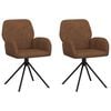 vidaXL Svingende Spisestole 2 stk. Faux Suede L&aelig;der Brun