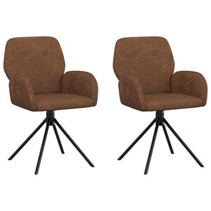 vidaXL Svingende Spisestole 2 stk. Faux Suede L&aelig;der Brun