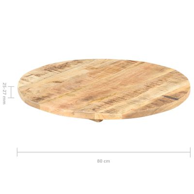 vidaXL bordplade 25-27 mm 80 cm rund massivt mangotræ