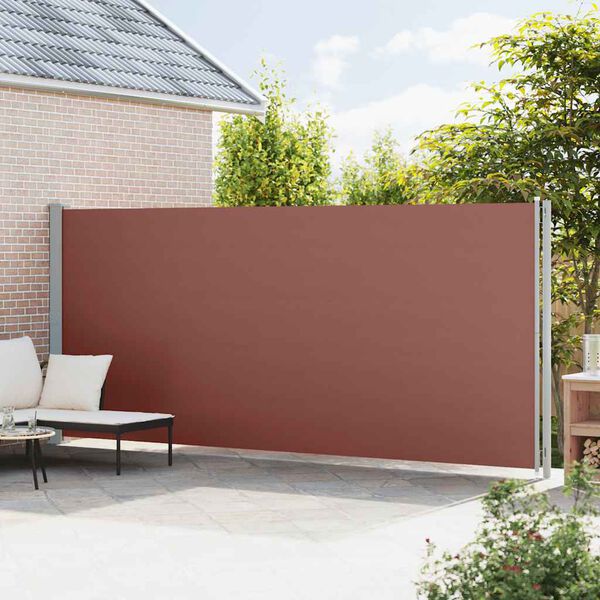 vidaXL sammenrullelig sidemarkise til terrassen 200x600 cm brun