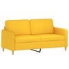 vidaXL 2-personers sofa med puder og hynder 140 cm stof lysegul