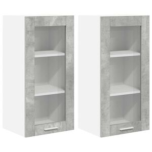 vidaXL H&aelig;ngeskab 2 pcs Beton Gr&aring; 40 x 31 x 80 cm Konstrueret tr&aelig;