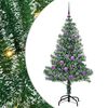 vidaXL Kunstigt Juletr&aelig; Snebelagt med LED Lys Gr&oslash;n og Hvid 150 cm
