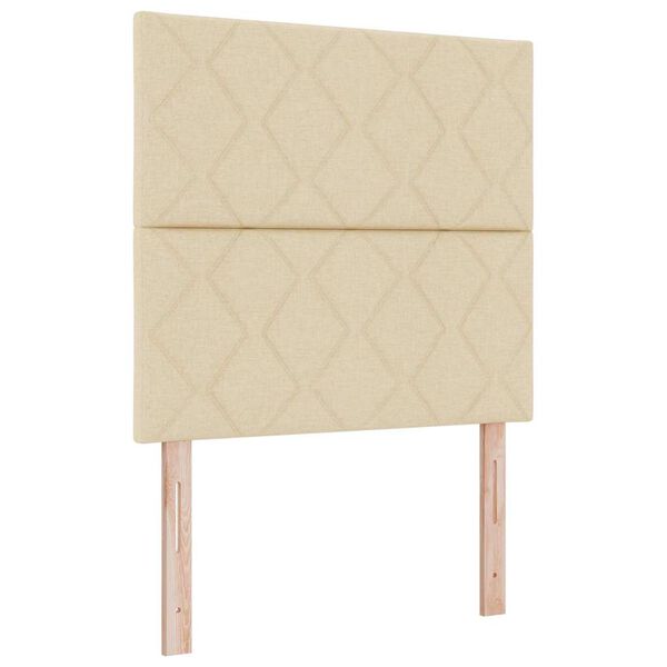 vidaXL Box spring seng med madras Creme 100 x 200 cm Stof