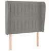 vidaXL sengegavl med kanter 83x23x118/128 cm fl&oslash;jl lysegr&aring;