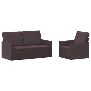 vidaXL Sofa S&aelig;t 2 pcs M&oslash;rk Brun Stof