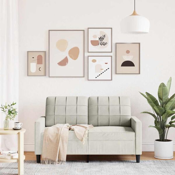 vidaXL 2-personers sofa 120 cm velour cremefarvet