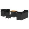 vidaXL Havesofa S&aelig;t 8 stk. Sort polyrattan