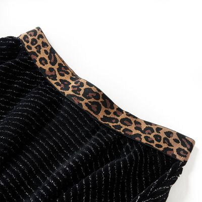 Nederdel til børn str. 92 leopardmønster sort