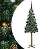 vidaXL Slankt Juletr&aelig; Gr&oslash;n 150 cm PVC og Massiv Fyrretr&aelig;