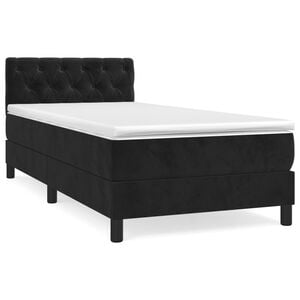 vidaXL kontinentalseng med madras 80x200 cm fløjl sort