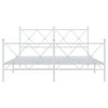 vidaXL sengeramme med sengegavl og fodg&aelig;rde 160x200 cm metal hvid