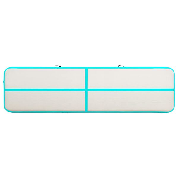 vidaXL oppustelig gymnastikm&aring;tte med pumpe 800x100x20 cm PVC gr&oslash;n