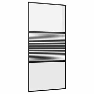 vidaXL Glasd&oslash;r 102,5 x 2 x 205 cm Aluminium Sort