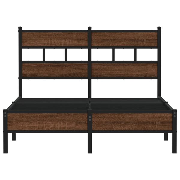 vidaXL sengeramme 120x200 cm uden madras konstrueret tr&aelig; brunt eg