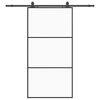 vidaXL skyded&oslash;r med hardwares&aelig;t 102x205 cm ESG glas sort