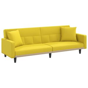 vidaXL sovesofa med hynder stof lysegul