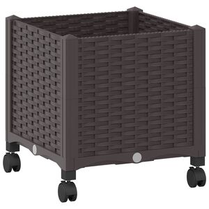 vidaXL Havekrukke med hjul Brun 40 x 40 x 48 cm PP
